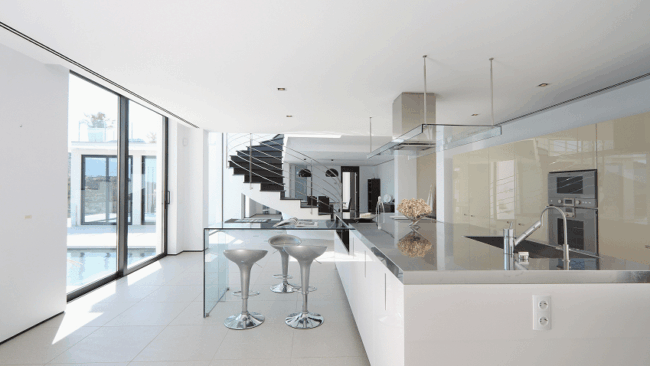 vidro na decoração cozinha